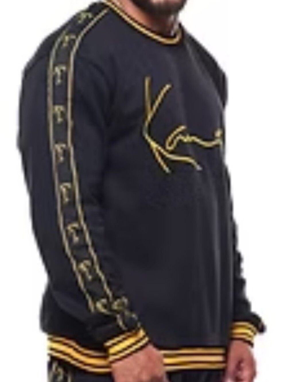 Vintage Karl Kani Crewneck Hip Hop Black Yellow Sweatshirt Size Large